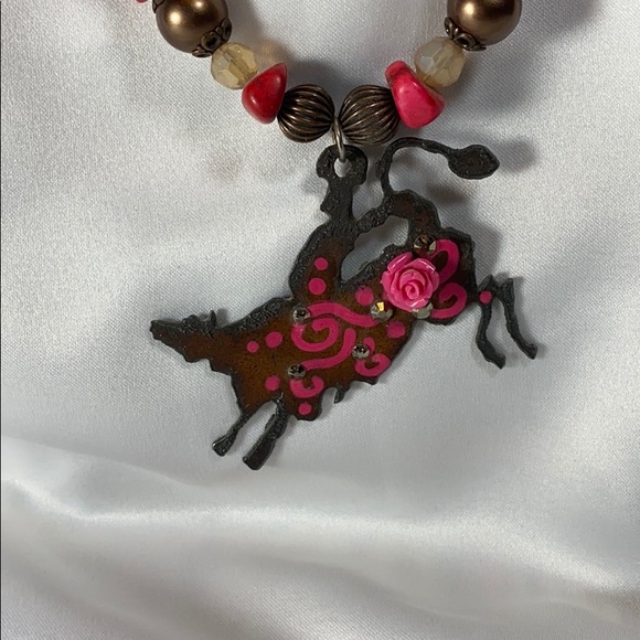 Western Custom Made Bullrider Necklace - Picture 2 of 5